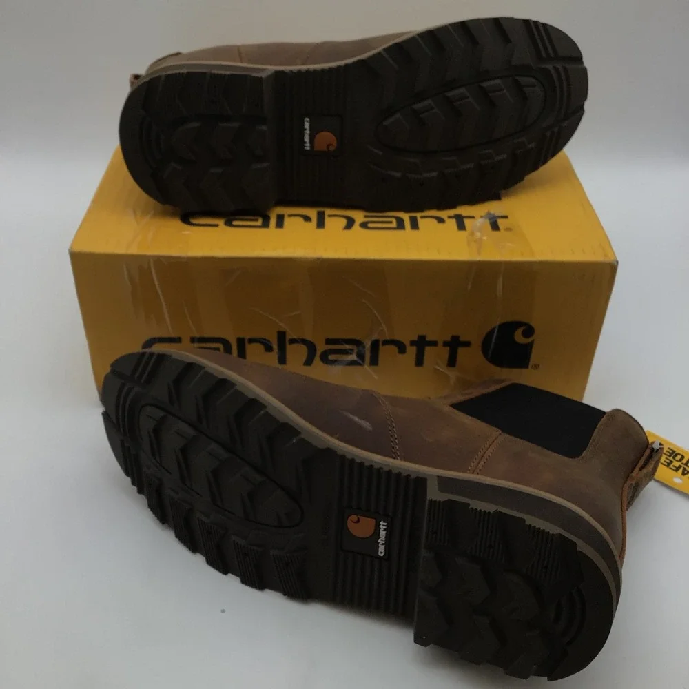 Carhartt Frontier Steel Toe Chelsea Work Boots Brown Leather Mens Size 11 W NEW